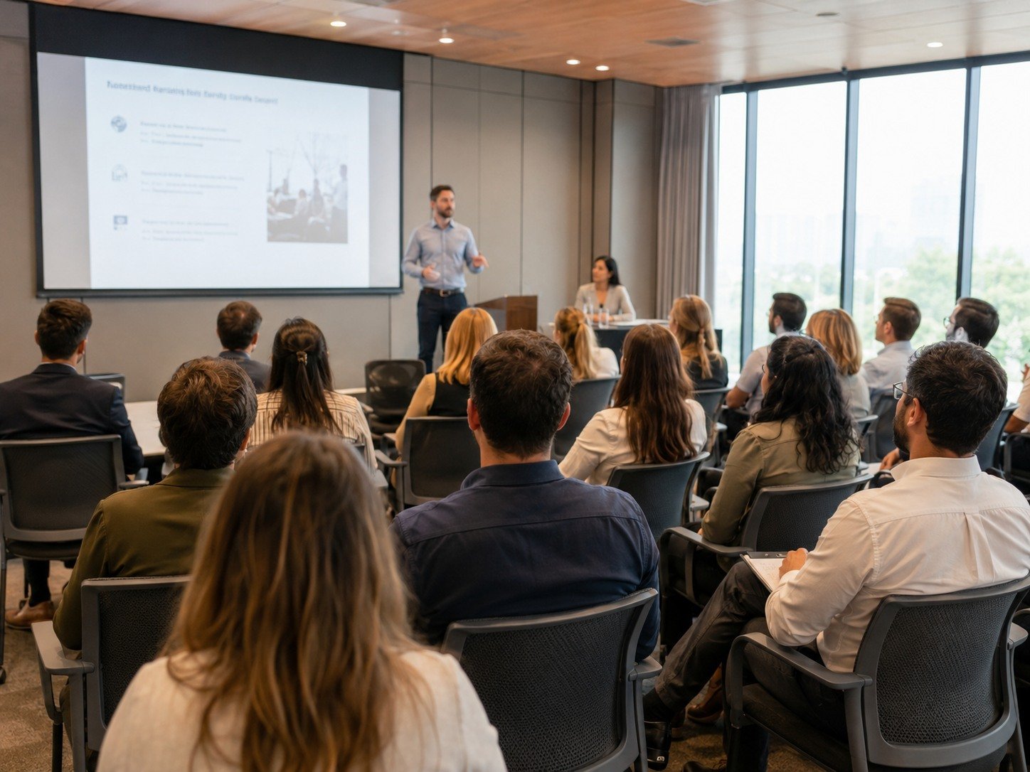 Healthcare professionals attending an AI learning workshop